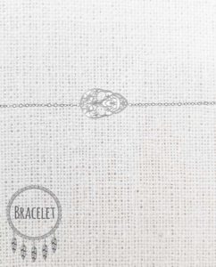 Bracelet acier inoxydable argenté Tête de mort