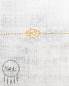 Bracelet acier inoxydable rosé Tête de mort